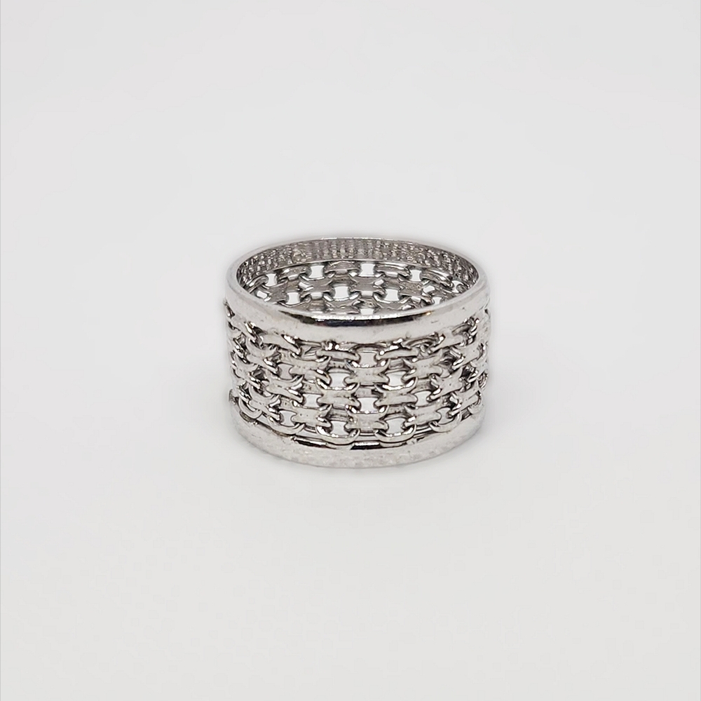 Sterling Silver Atasay Kuyumculuk Wide Chain Link Ring